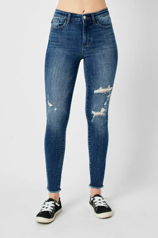 Judy Blue Full Size  High Waist Distressed Skinny Jeans Secondary image