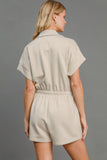 Umgee Full Size Half Sleeve Dolman Sleeved Romper Plus Size - felvior