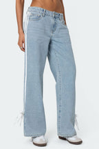 Side Striped Loose Fit Jeans