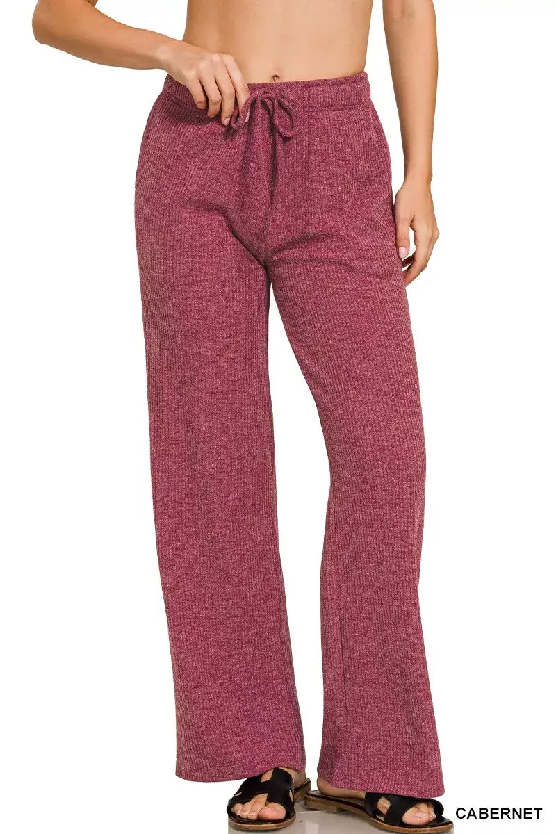 Zenana Ribbed Drawstring Lounge Pants Hauptbild
