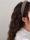 Polka Dot Polyester Wide Headband - felvior