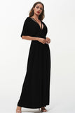 Shiny Strappy Neck Maxi Dress - felvior