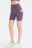 Wide Waistband Sports Shorts with Pockets - felvior