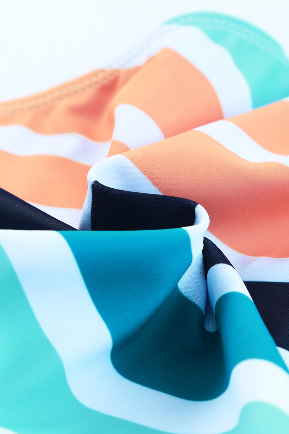 Striped One Shoulder Two-Piece Swim Set - felvior