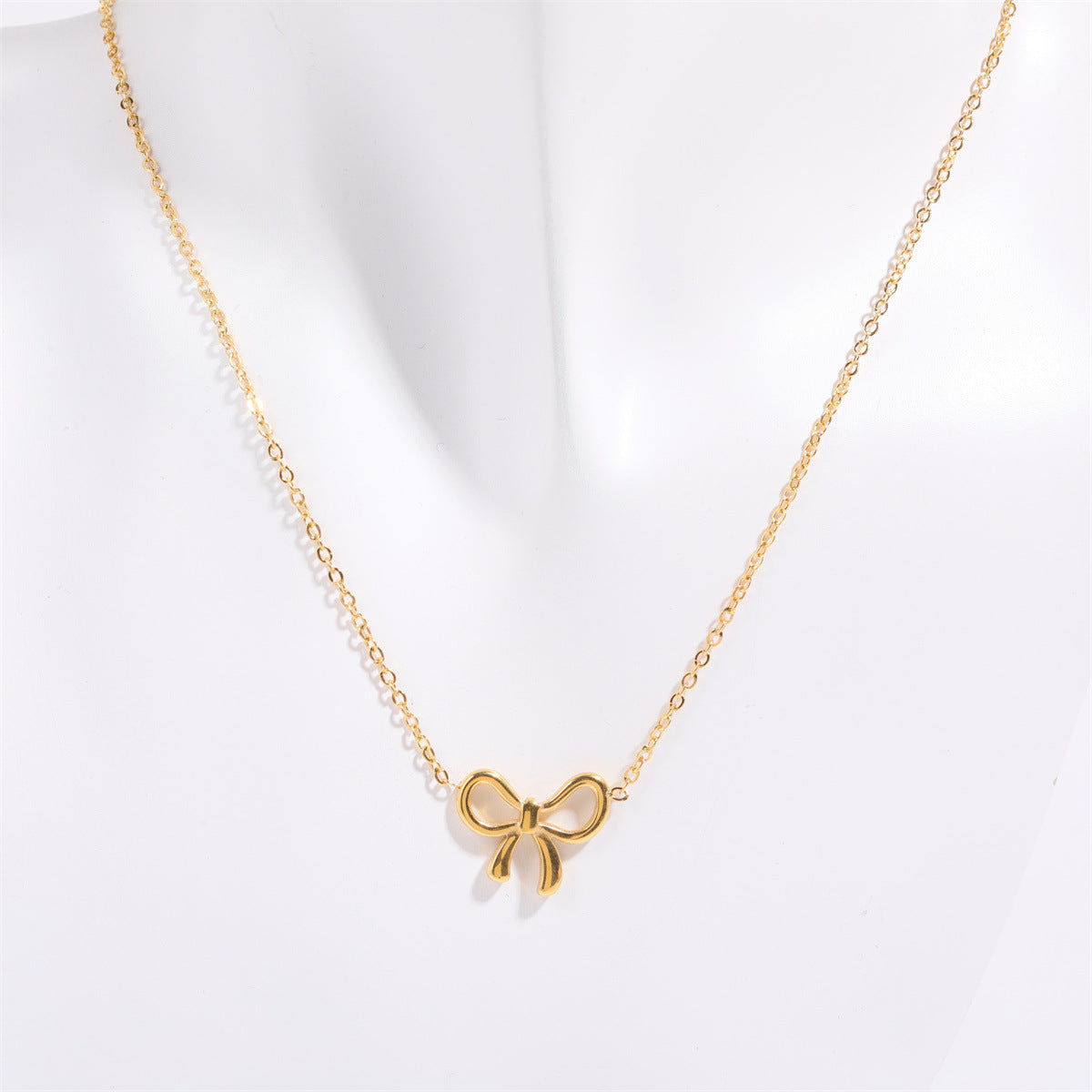 Titanium Steel Bow Pendant Necklace - felvior
