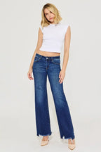RISEN Full Size Low Rise Wide Leg Jeans Plus Size