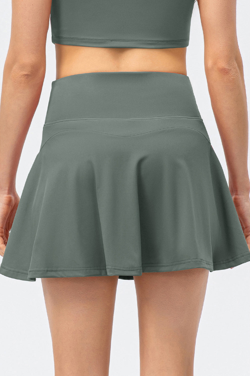 High Waist Wide Waistband Active Skirt - felvior