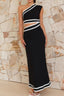 Cutout Contrast Trim Single Shoulder Dress