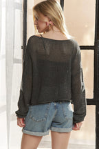 ADORA Full Size Lightweight Loose Knit Sweater Plus Size