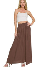 Zenana Woven Crinkle Gauze Long Skirts