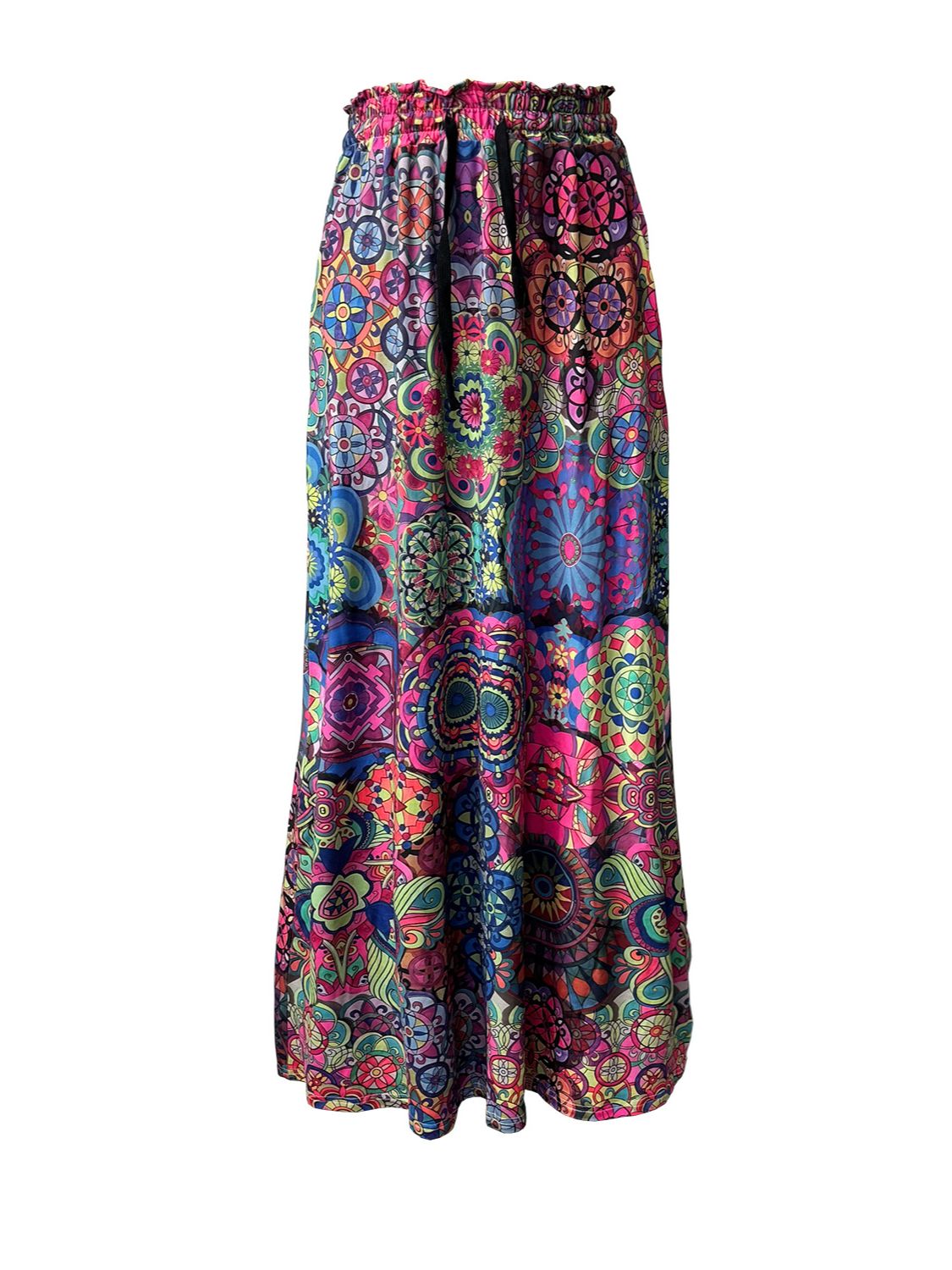 Printed Maxi Skirt with Pockets - felvior