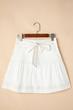 Contrast Stitching Trim Knotted High Waist A-Line Mini Skirt - felvior