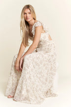 Jade By Jane Full Size Ruffle Sleeve Tiered Maxi Dress Plus Size