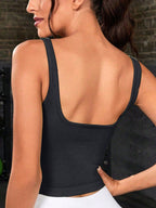 Sweetheart Neck Cropped Active Tank