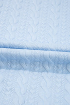 Contrast Trim Textured Crewneck Tee and Pocketed Skirt Set