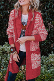 Contrast Trim Open Front Longline Cardigan - felvior