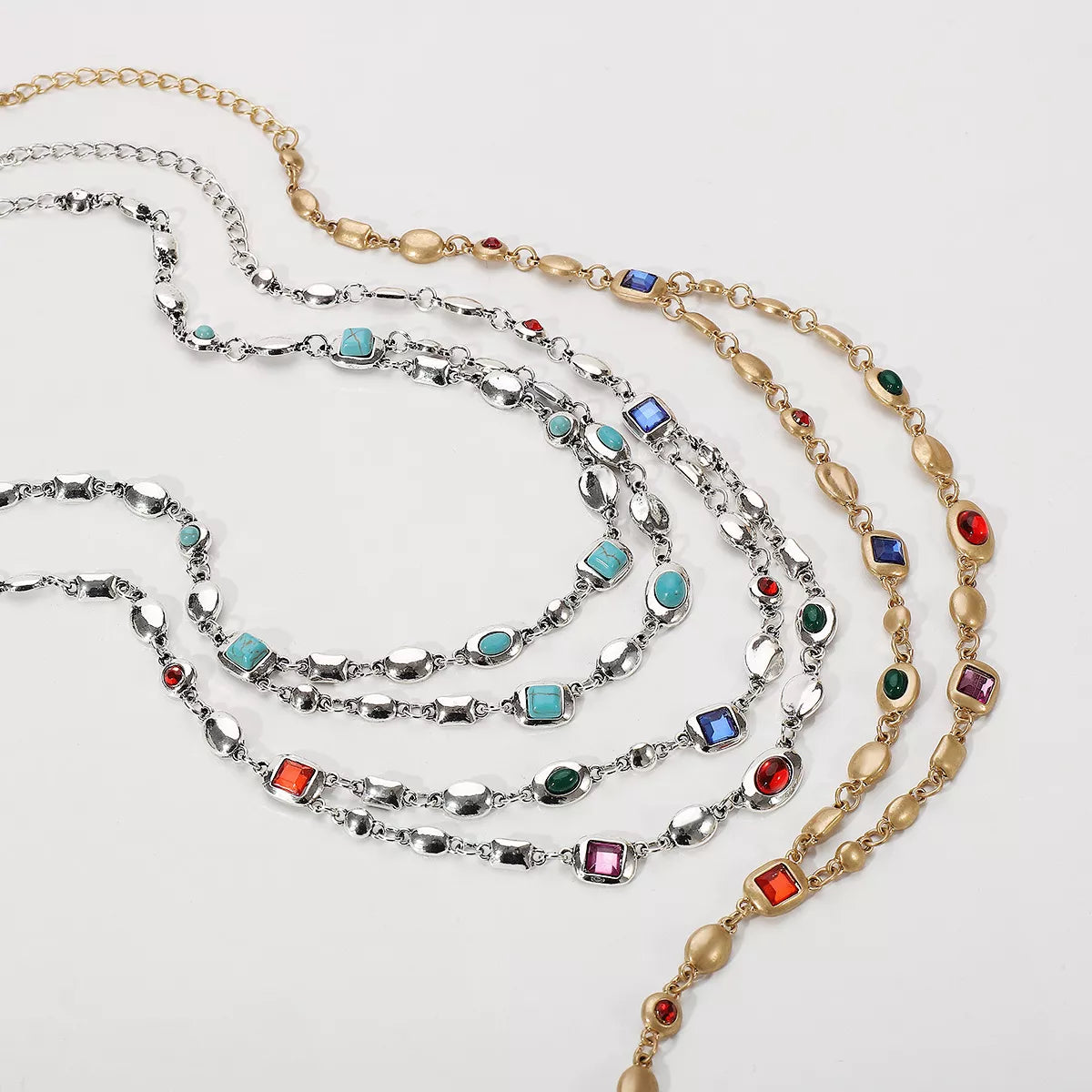 Vintage Multi-Gemstone Double Layered Necklace Secondary image