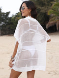 Hollow Out Collared Neck Cover-Up - felvior