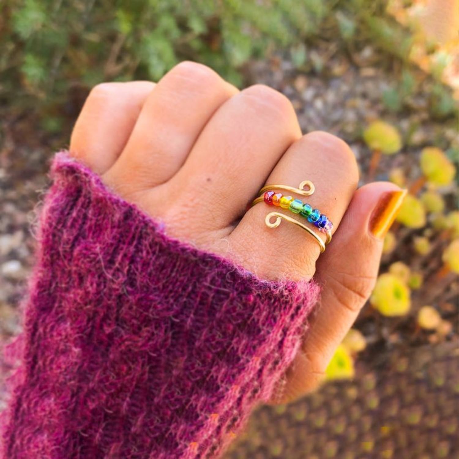 925 Sterling Silver Bead Wrap Ring - felvior