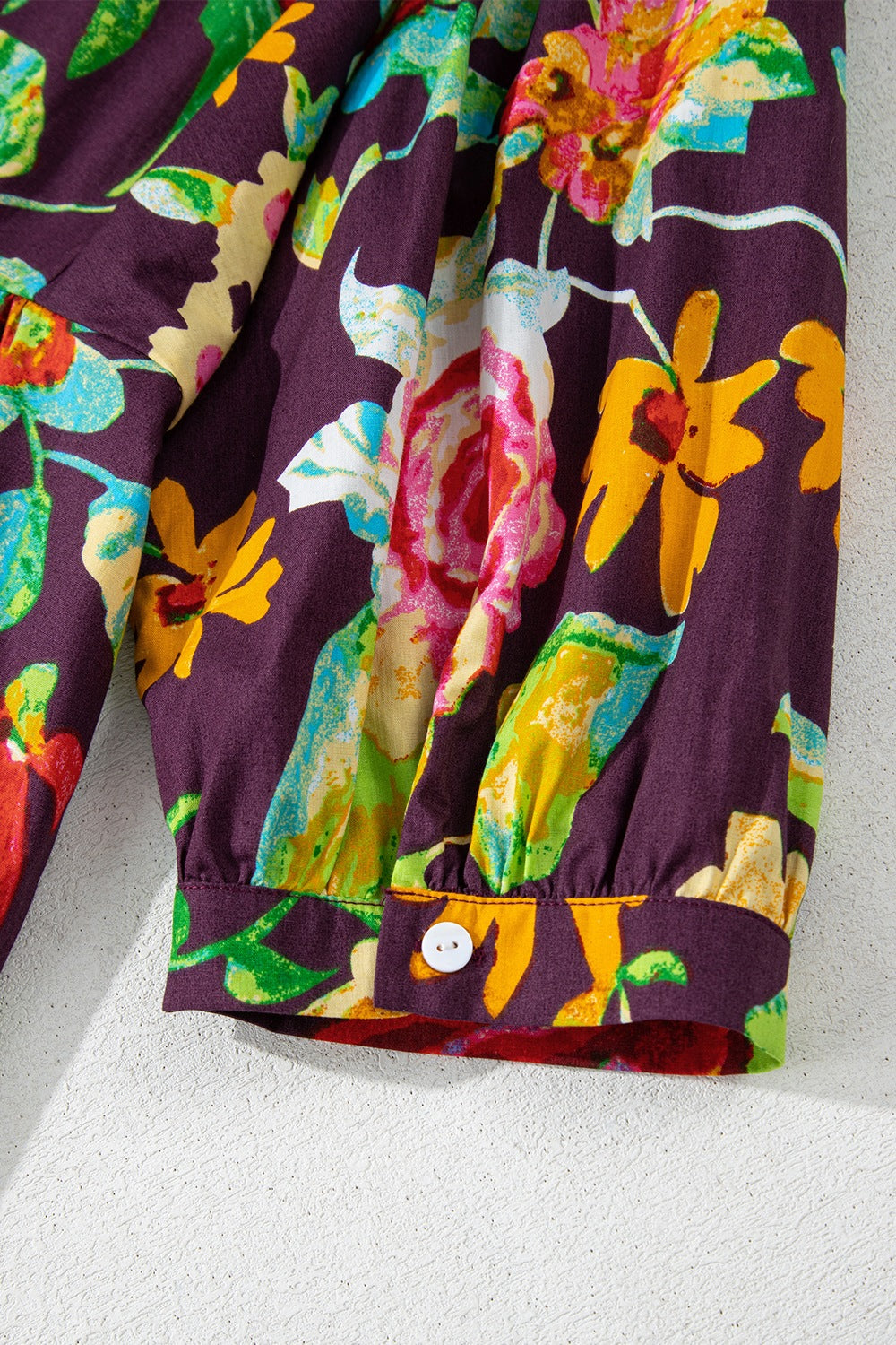 Flower Embroidered Trim Half Sleeve Blouse - felvior