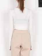 Tied Surplice Long Sleeve Top