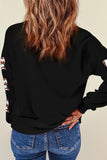 Letter Graphic Bow Long Sleeve Sweatshirt - felvior