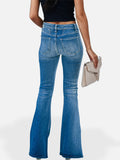 Button Fly Bootcut Jeans with Pockets - felvior