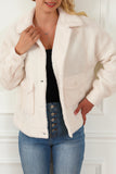 Fuzzy Button Up Faux Fur Outerwear - felvior