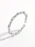 925 Sterling Silver Knot Shape Open Ring - felvior