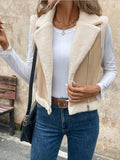 Zip Up Sherpa Vest Coat - felvior