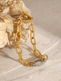 Two-Tone Stainless Steel Chain Bracelet - felvior