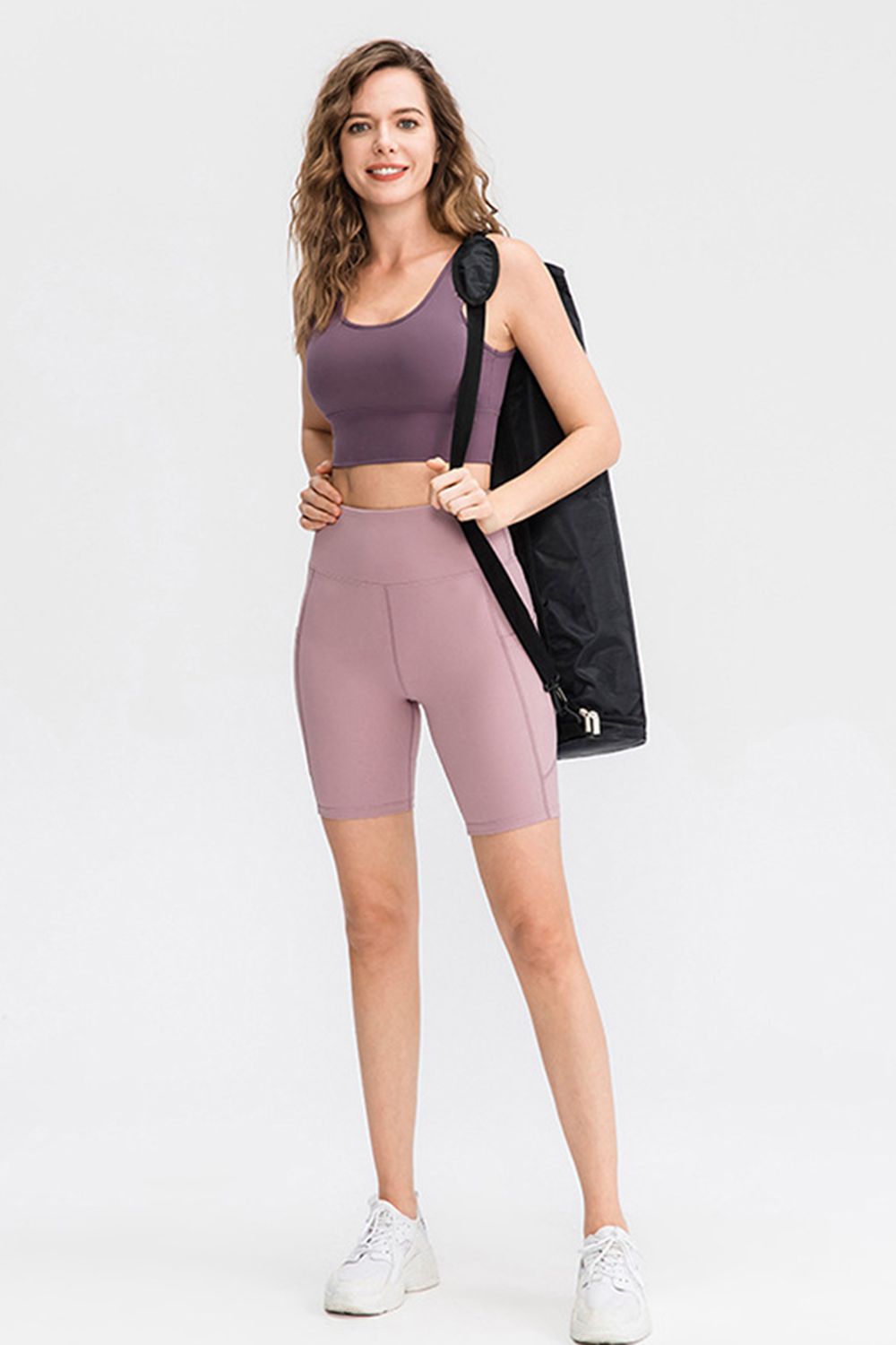 Wide Waistband Sports Shorts with Pockets - felvior