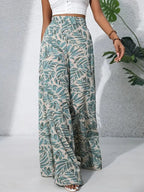 Printed High Waist Wide Leg Pants