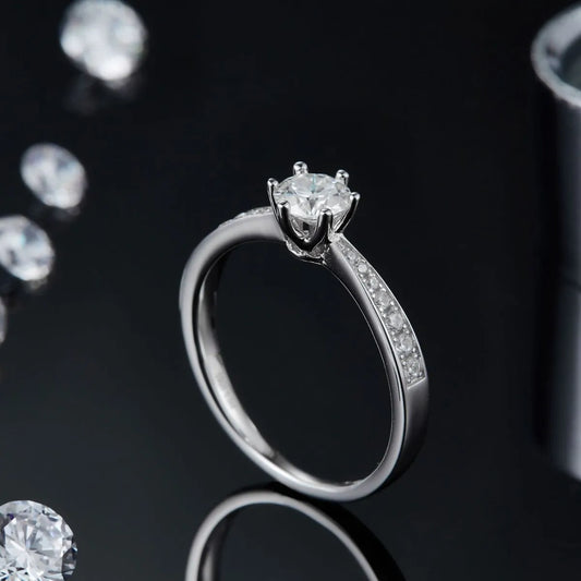 Moissanite 925 Sterling Silver Ring - felvior
