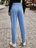 Tied Straight Jeans with Pockets - felvior