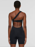 Single Shoulder Active Romper - felvior
