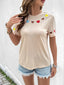 Heart Round Neck Short Sleeve T-Shirt