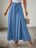 Tied Slit Wide Leg Pants