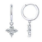 925 Sterling Silver Moissanite Hoop Drop Earrings
