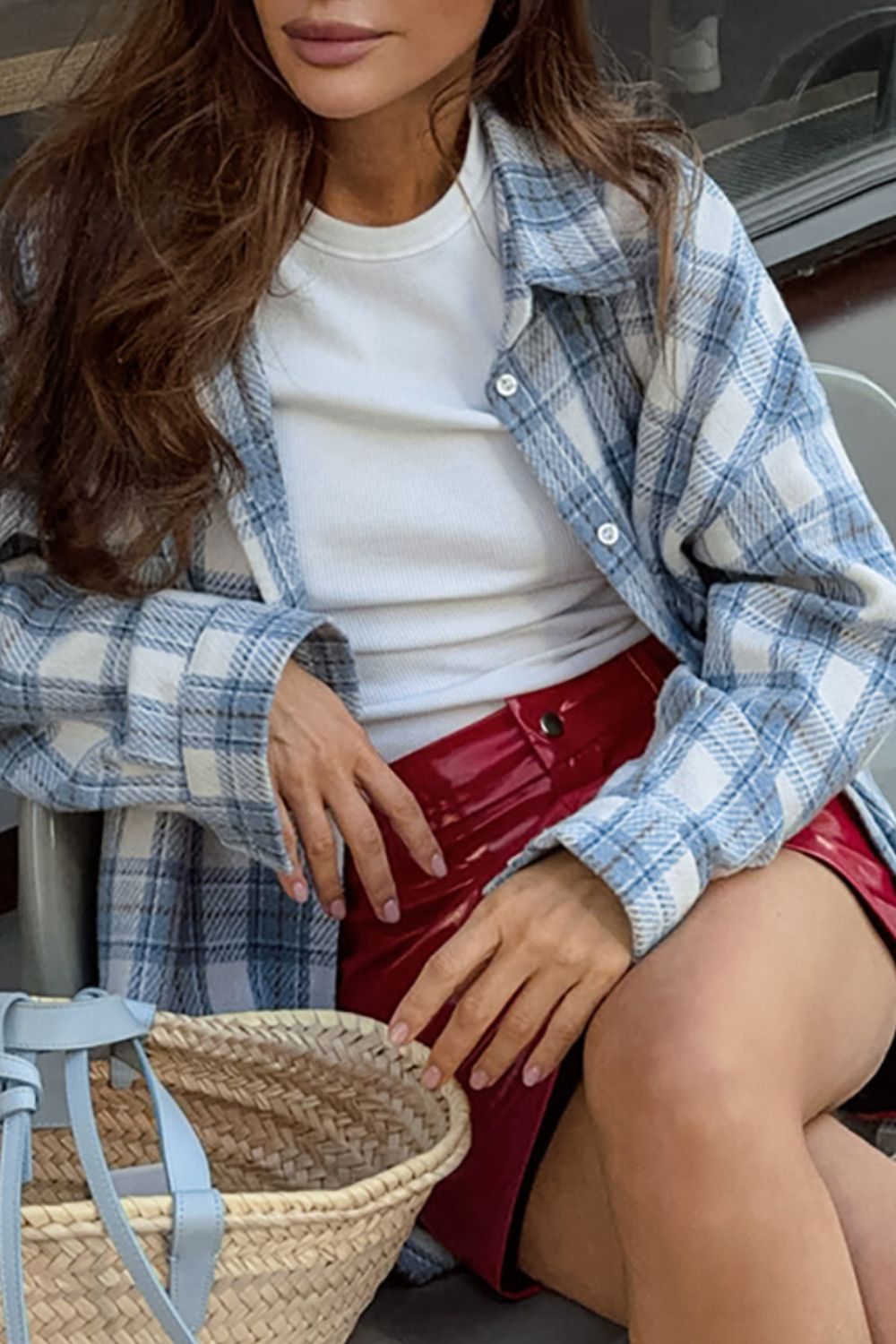 Plaid Button Up Long Sleeve Jacket - felvior