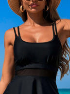 Scoop Neck Double Spaghetti Strap Top and Shorts Set