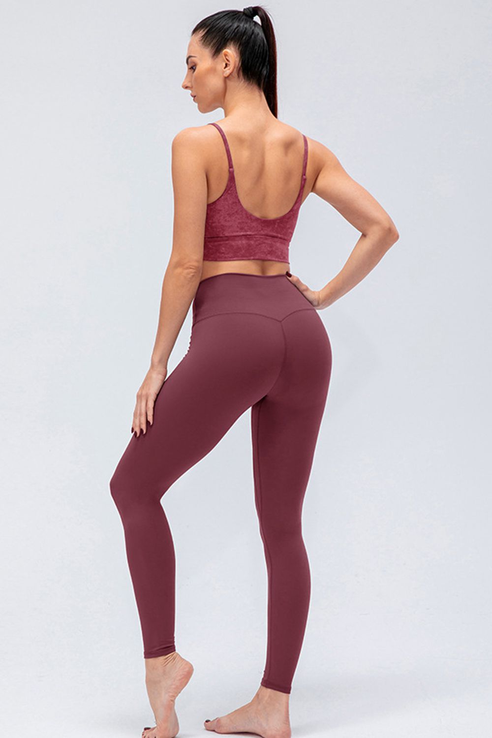 Wide Waistband Slim Fit Active Leggings - felvior