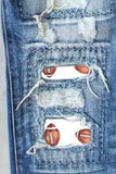 Distressed Football Straight Jeans - felvior