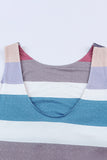 Striped Slit Sleeveless Maxi Dress - felvior