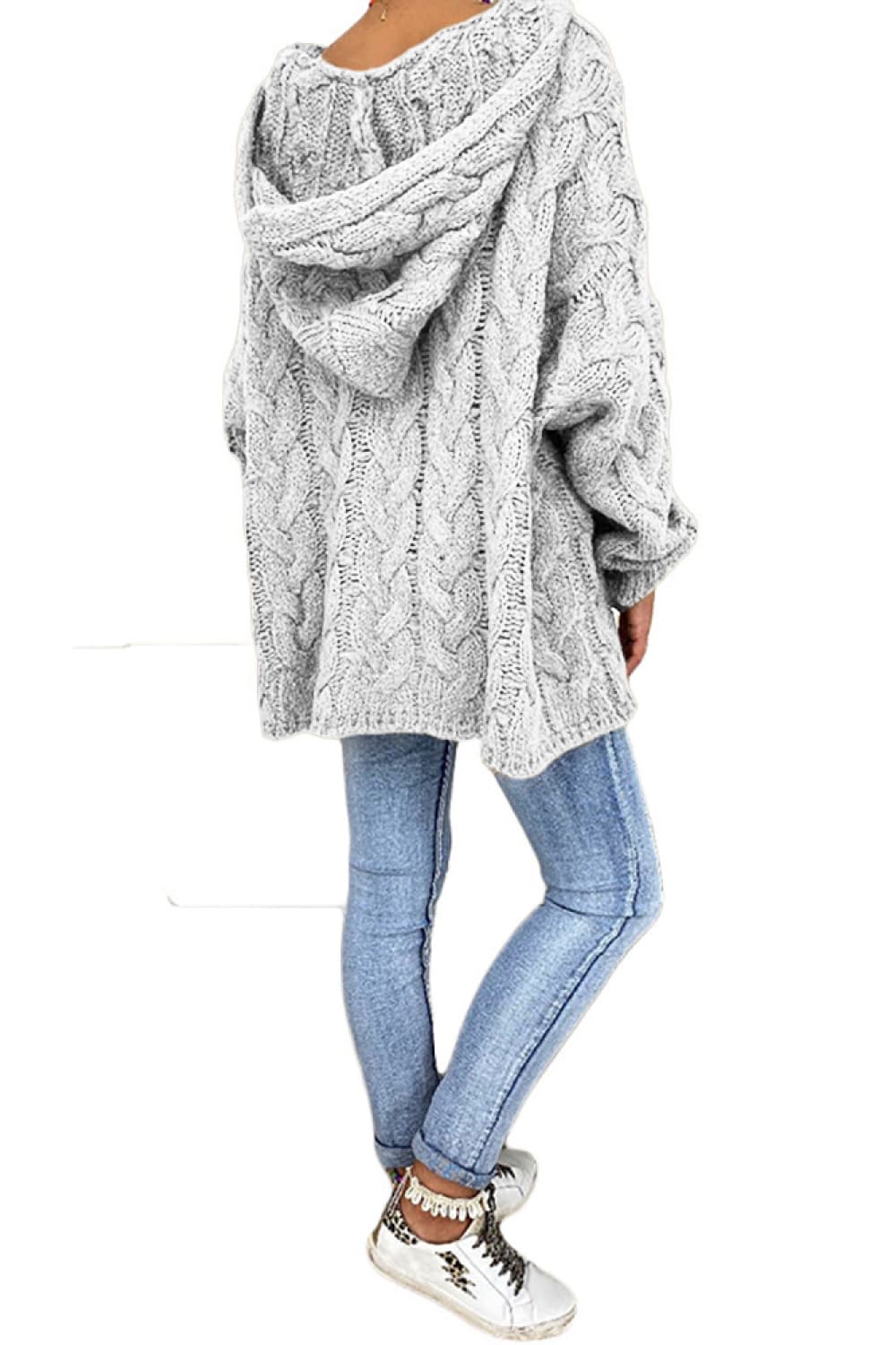 Cable-Knit Hooded Sweater - felvior