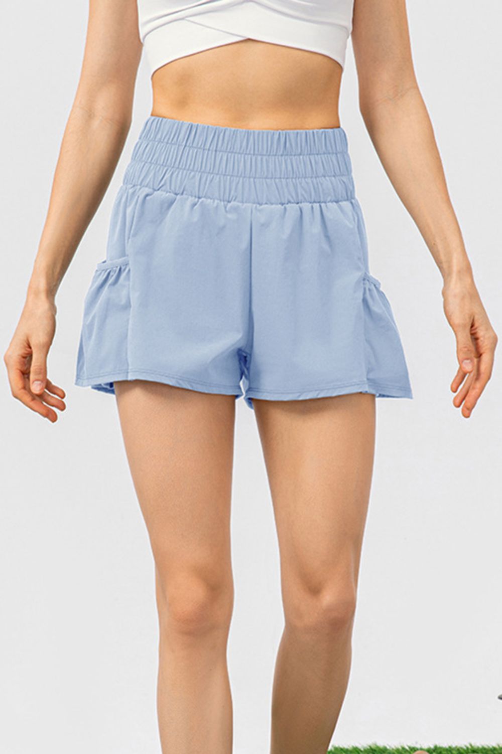 Elastic Waist Pocketed Active Shorts Hauptbild