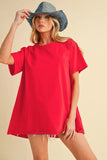 Aemi+Co Round Neck Short Sleeve Oversized T-Shirt - felvior