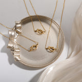 18K Gold-Plated Knotted Necklace - felvior