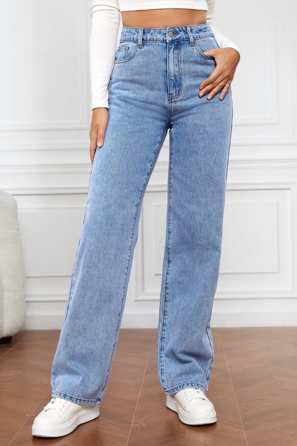 High Waist Straight Jeans - felvior