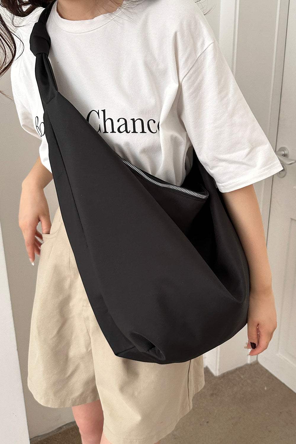 Oversize Nylon Crossbody Bag - felvior
